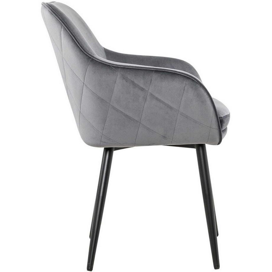 mutoni Chaise de salle à manger grise velours  