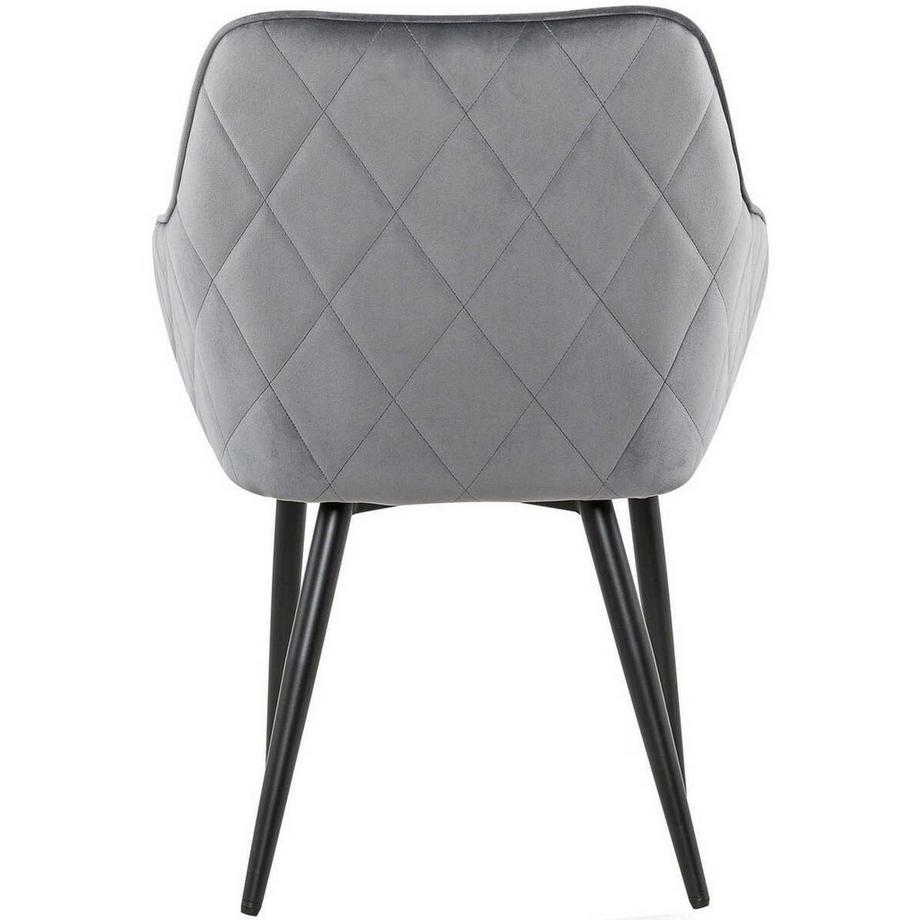 mutoni Chaise de salle à manger grise velours  