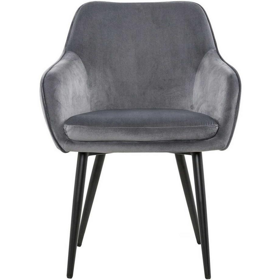 Chaise de salle à manger grise velours