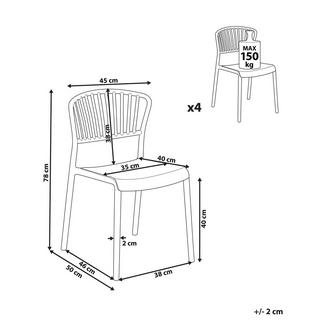 Beliani Set mit 4 Stühlen aus Polypropylen Modern GELA  