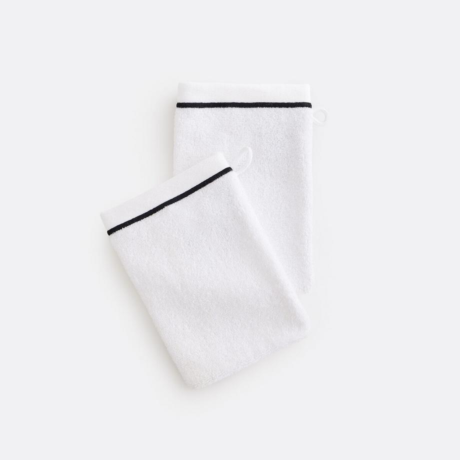 Set mit 2 Waschhandschuhen aus gekämmter Baumwolle 675 gr/m2