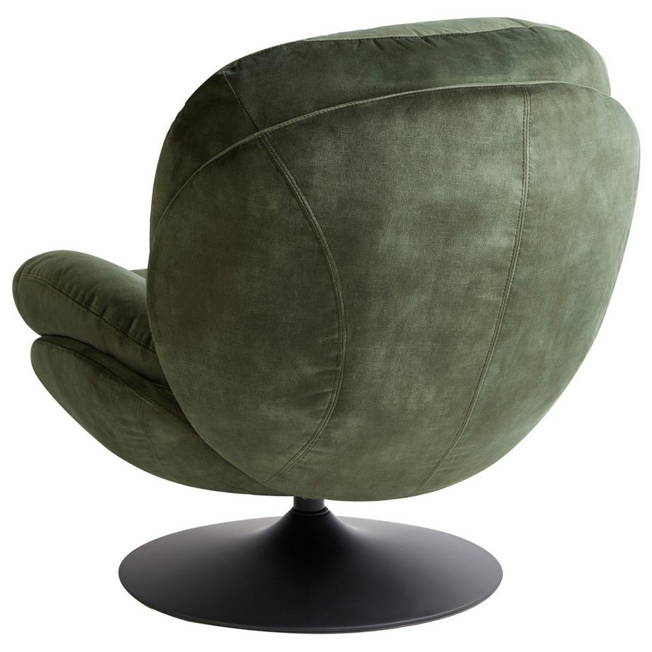 Beliani Fauteuil pivotant en Velours Rétro NOLVIK  