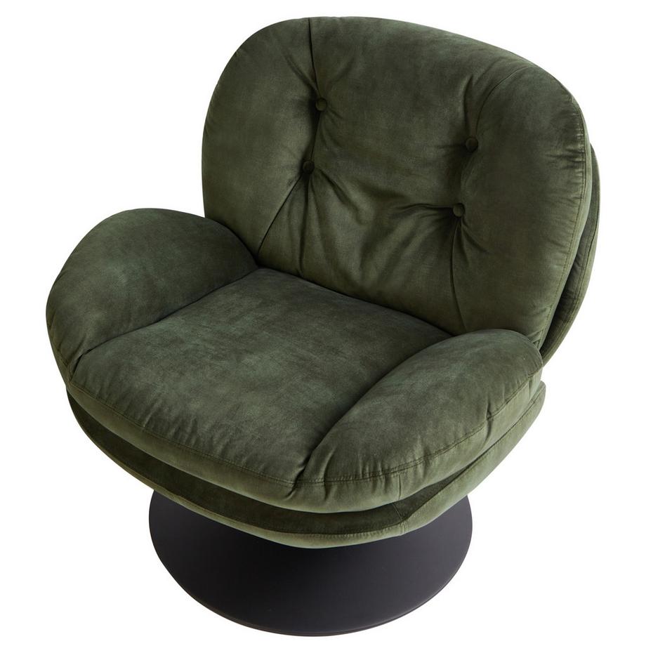 Beliani Fauteuil pivotant en Velours Rétro NOLVIK  