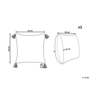 Beliani Kissen 2er Set aus Baumwolle Klassisch BILOBA  