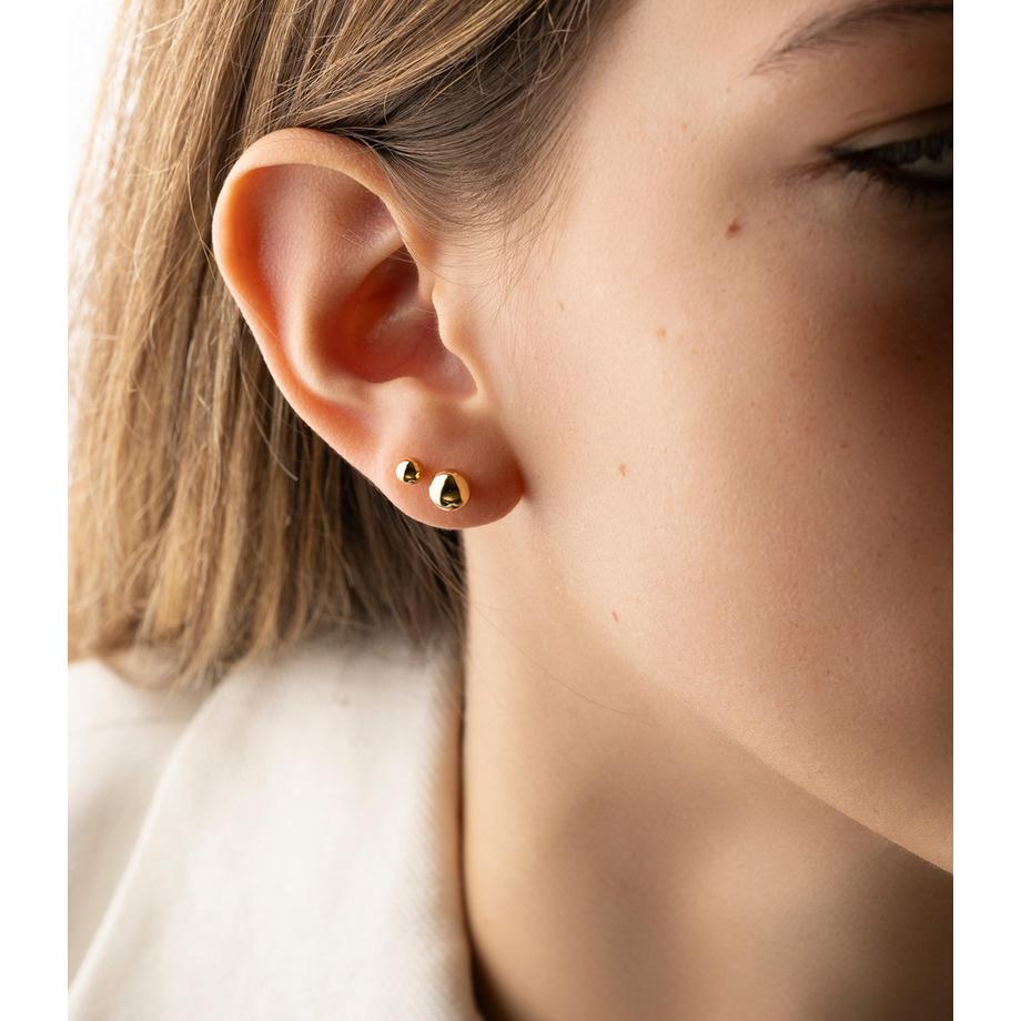 PHANTASYA  Boule clou d'oreille grand 1441 Plaqué rhodium 