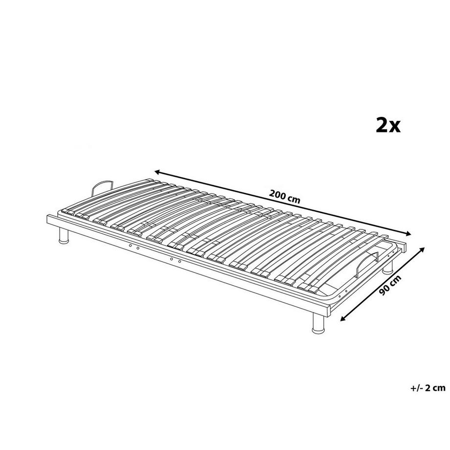 Beliani Lot de 2 sommiers à réglage manuel en Acier RESPITE  