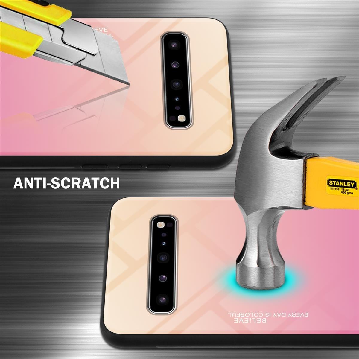 Cadorabo  Housse compatible avec Samsung Galaxy S10 5G - Coque de protection bicolore en silicone TPU et dos en verre trempé 