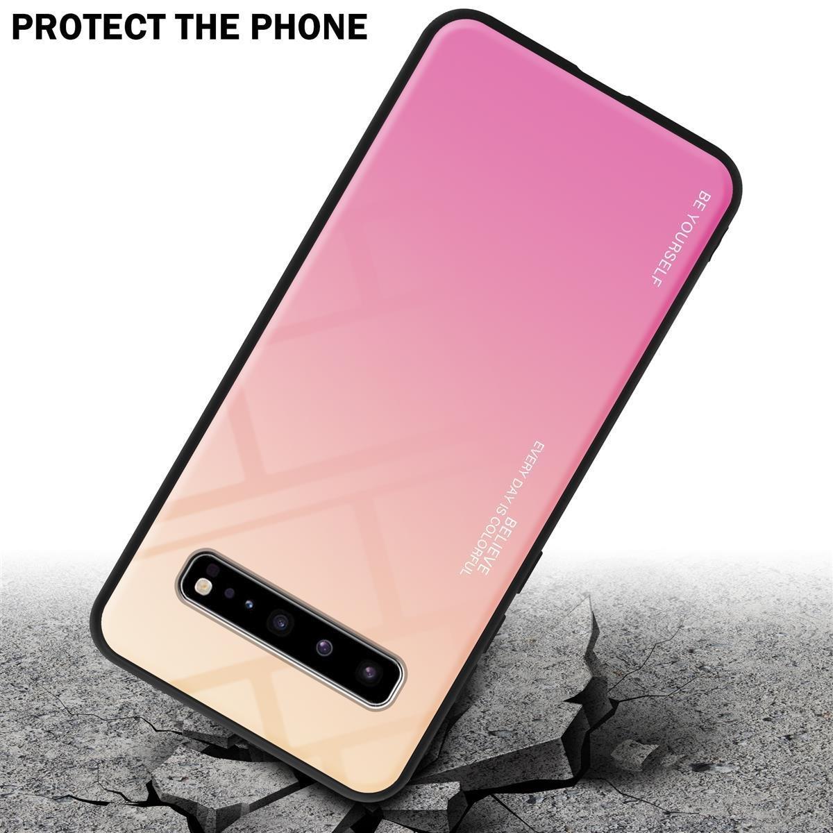 Cadorabo  Housse compatible avec Samsung Galaxy S10 5G - Coque de protection bicolore en silicone TPU et dos en verre trempé 