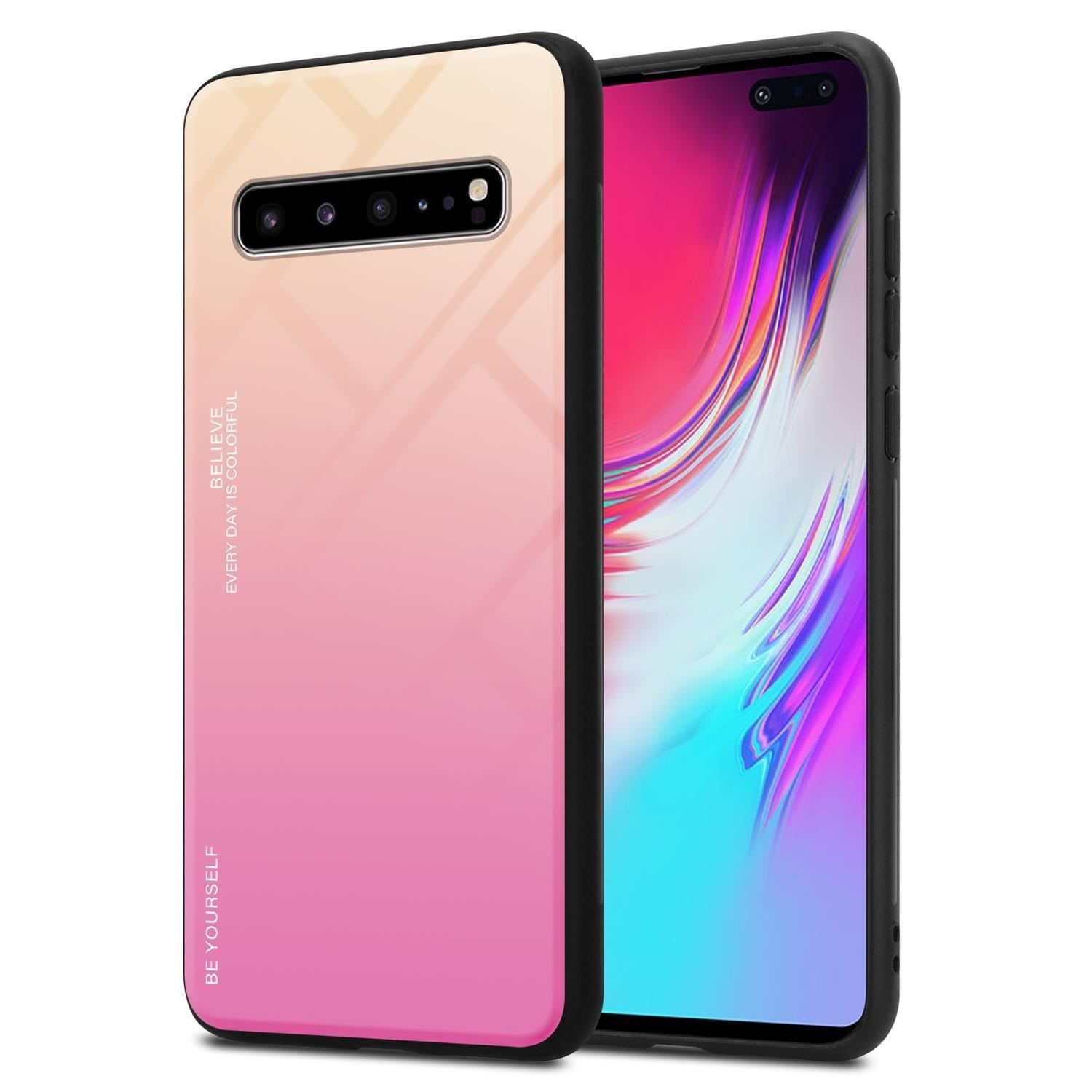 Cadorabo  Housse compatible avec Samsung Galaxy S10 5G - Coque de protection bicolore en silicone TPU et dos en verre trempé 