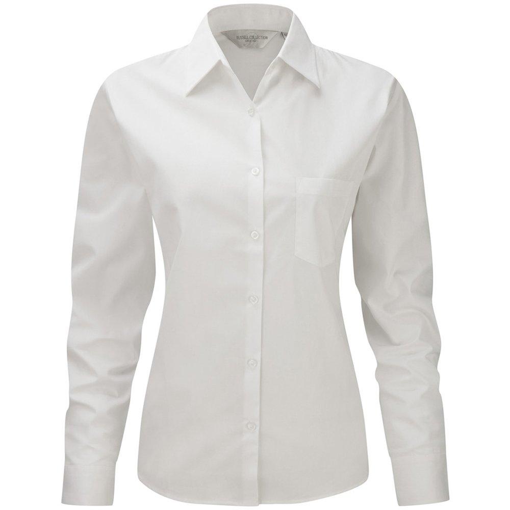 Image of Jerzees Baumwollhemd Bluse Arbeitsbluse, Langärmlig Damen Weiss XL