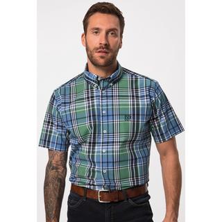 JP1880  Camicia a quadri dal taglio comodo con maniche lunghe e colletto button-down, fino alla tg. 8XL 