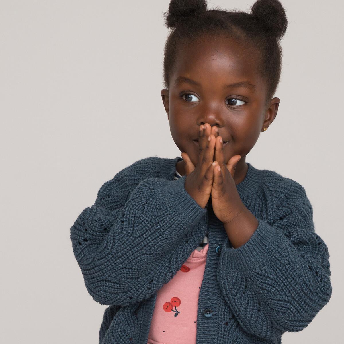 Image of Cardigan Aus Musterstrick Unisex Blau 12 mese