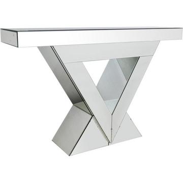 Table console verre miroir 120x36x80