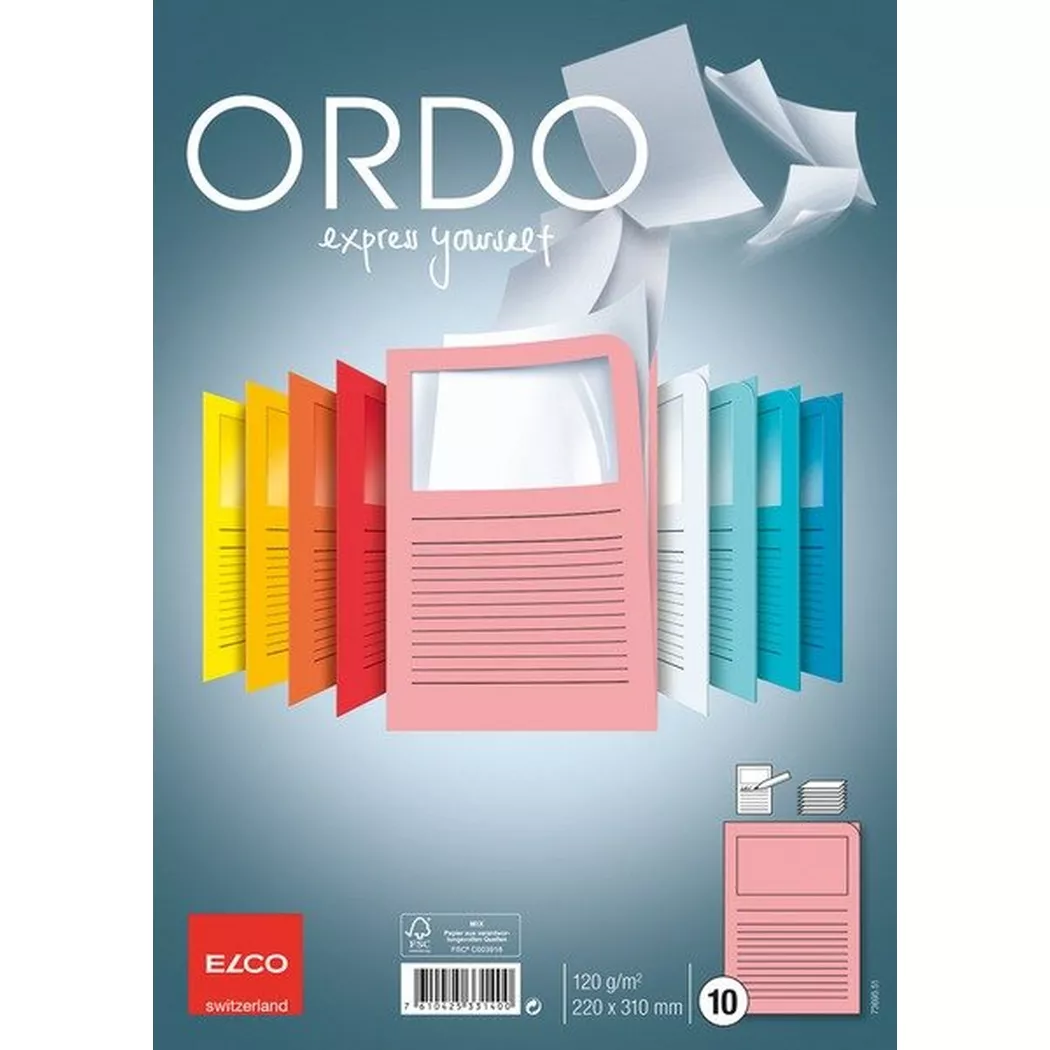 elco – Organisationsmappen Ordo A4 73695.51 rosa 10 Stück, One Size