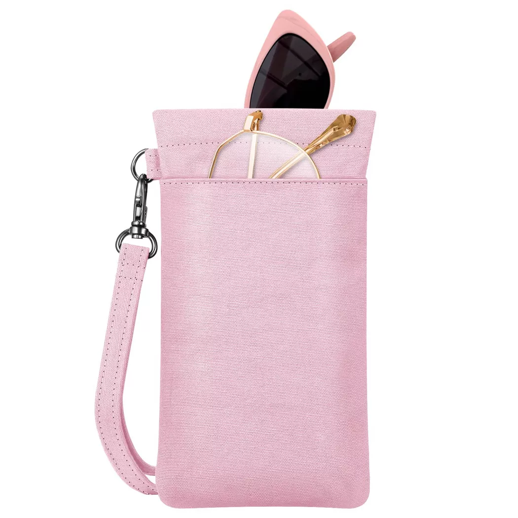 Only-bags.store - Doppelbrillenetui für 2 Brillen - weiches Brillenetui zum Aufstecken, für Damen, Pink, Größe Onesize