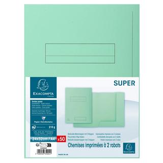 Exacompta Confezione da 50 cartelle stampate 2 alette SUPER 210 - 24x32cm - x 5  