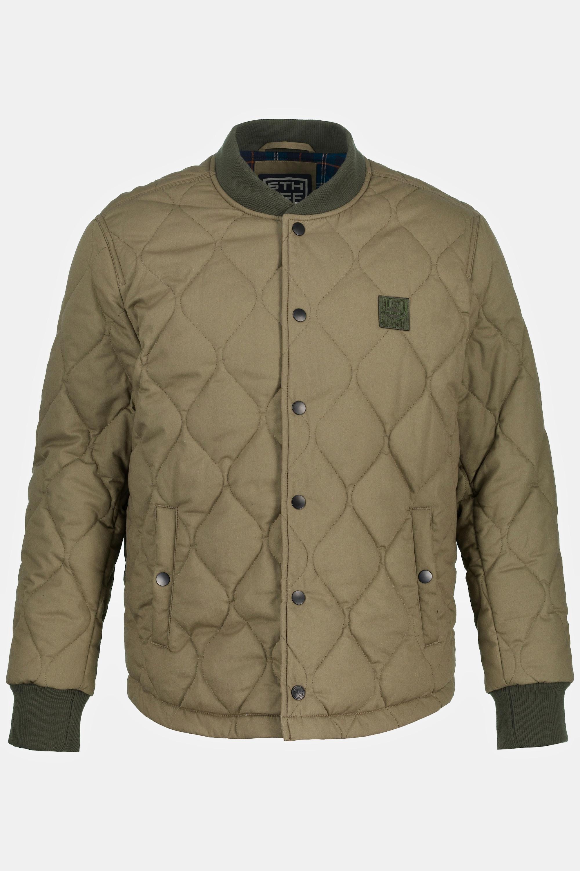 Sthuge  Veste matelassée STHUGE, cirée, col style teddy, doublure à carreaux, jusqu'au 8 XL 