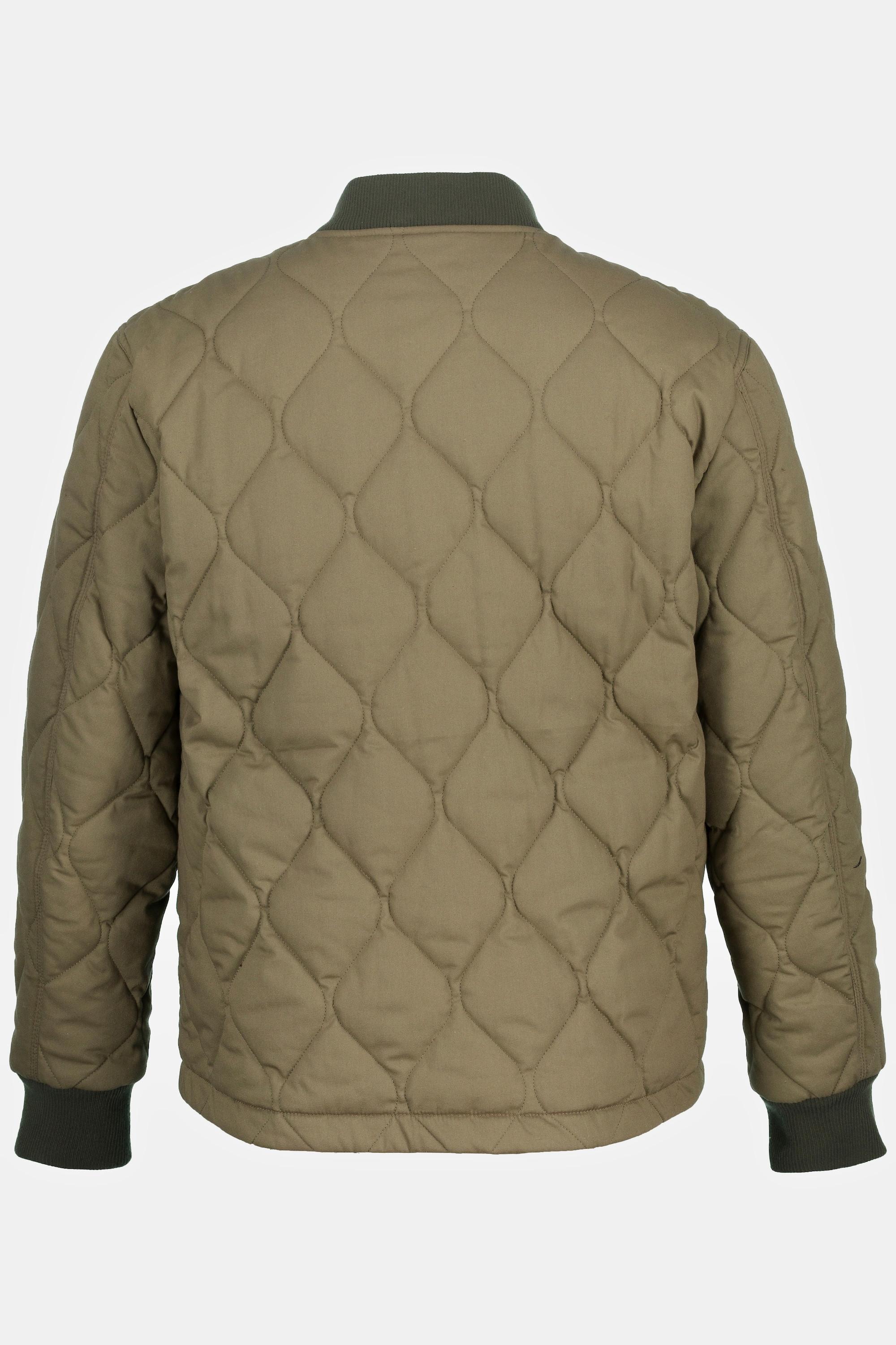 Sthuge  Veste matelassée STHUGE, cirée, col style teddy, doublure à carreaux, jusqu'au 8 XL 