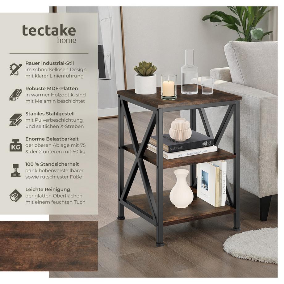 Tectake Table d'appoint NOTTINGHAM style industriel  