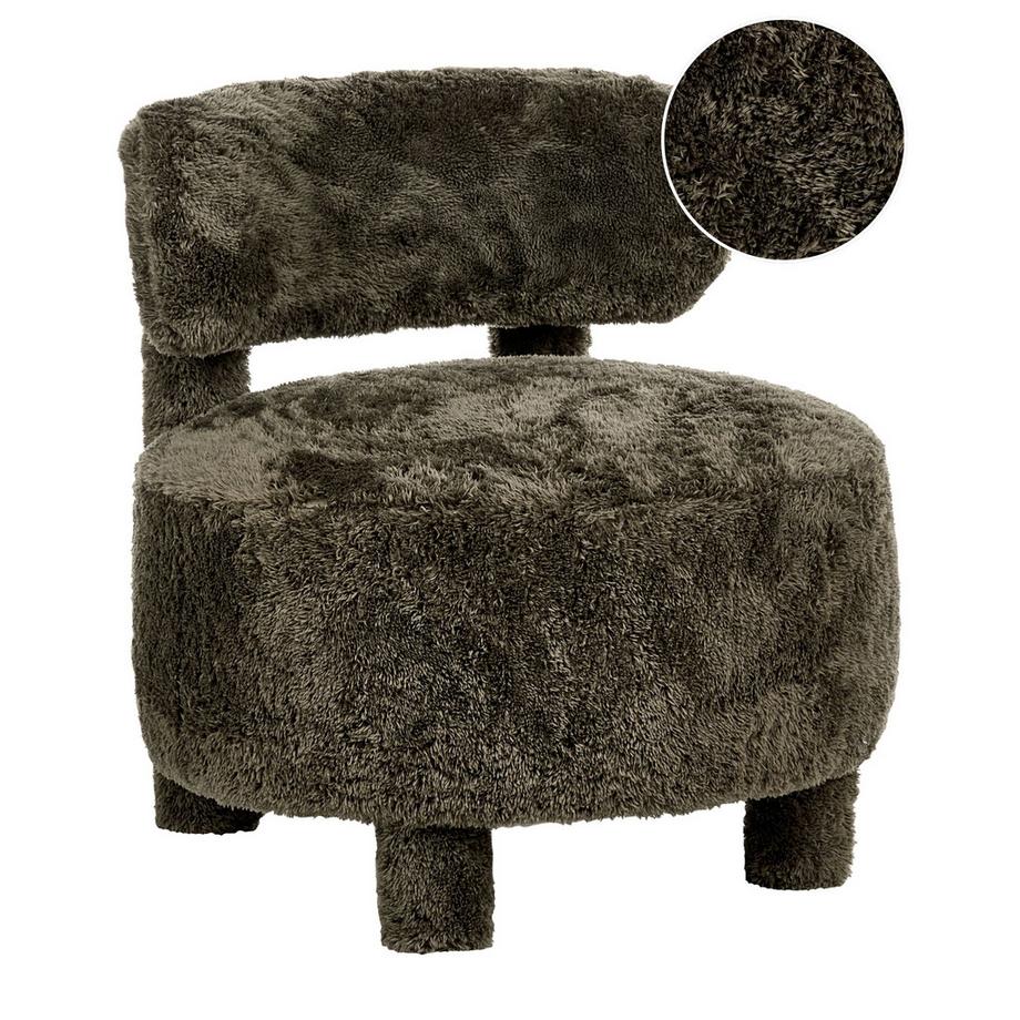 Fauteuil en Fourrure synthétique Rétro HAMINA
