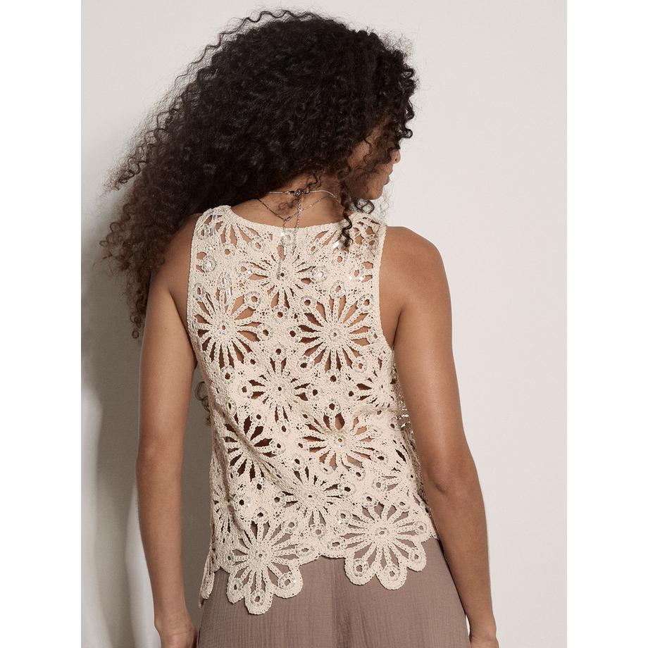 APRICOT Haut Crochet Paillettes  