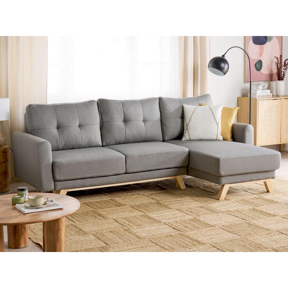 Beliani Ecksofa aus Stoff Skandinavisch SIRO  