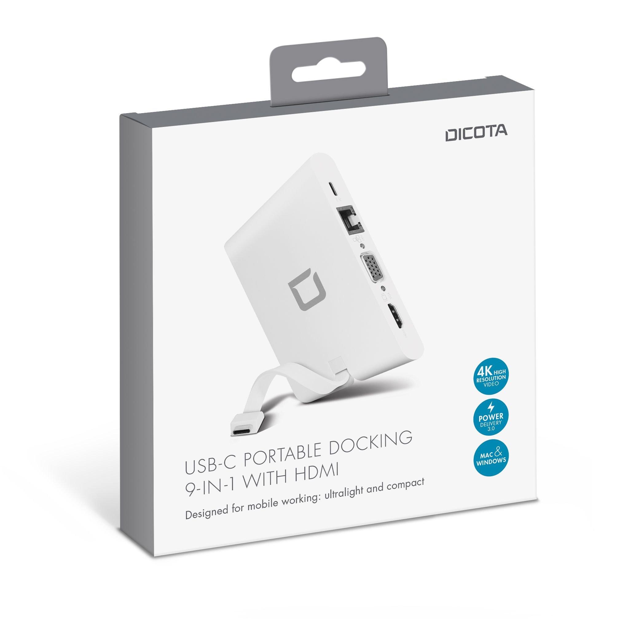 DICOTA  D31729 replicatore di porte e docking station per laptop Bianco 