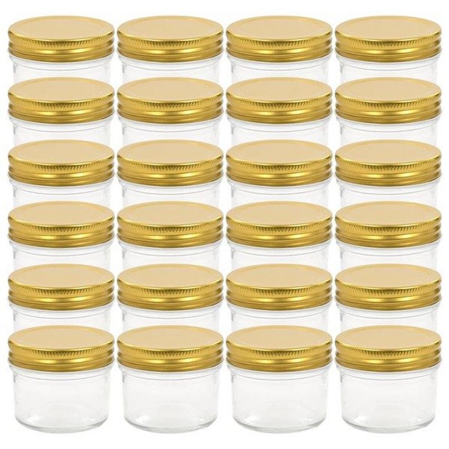 24 pcs pots à confiture couvercles  verre verre