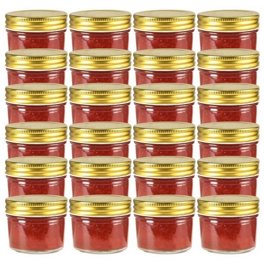 VidaXL 24 pcs pots à confiture couvercles  verre verre  