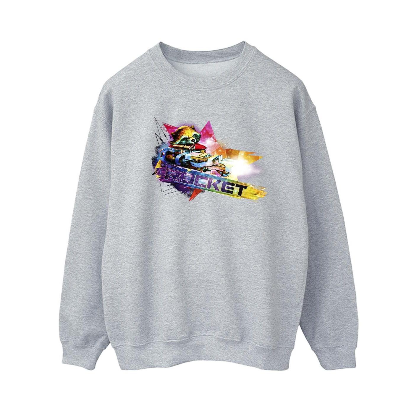 Image of Guardians Of The Galaxy Abstract Rocket Raccoon Sweatshirt Damen Grau L