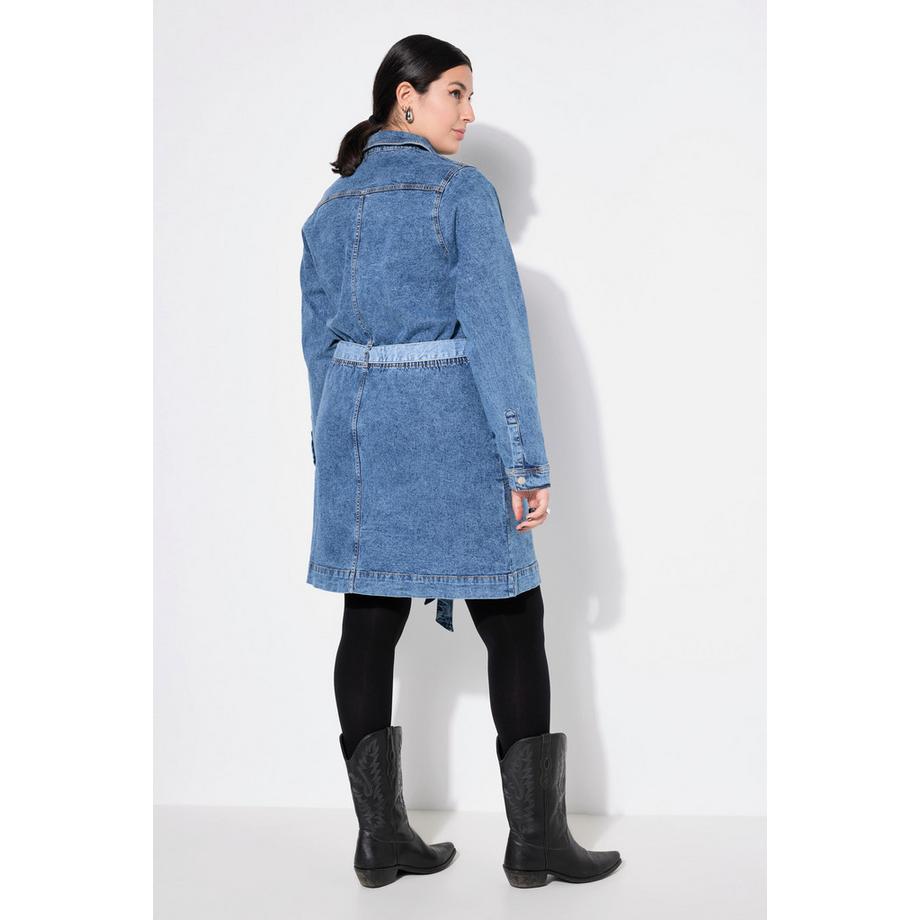 Studio Untold Abito di jeans Taglio Dritto Collo Camicia Laccetto Maniche Lunghe  