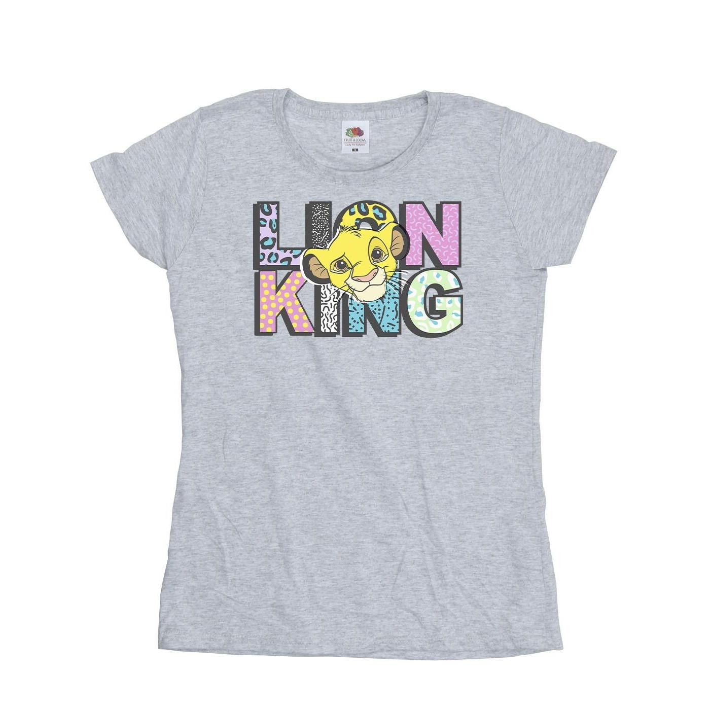 Image of The Lion King Pattern Logo Tshirt Damen Grau XL