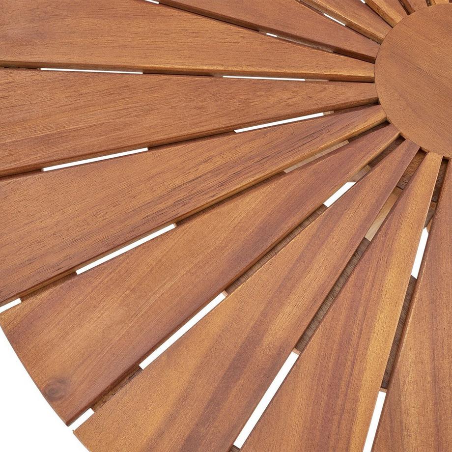 Tectake Table de jardin Pollensa ronde, plateau avec motif soleil  
