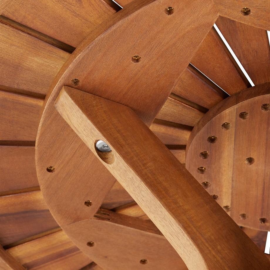 Tectake Table de jardin Pollensa ronde, plateau avec motif soleil  