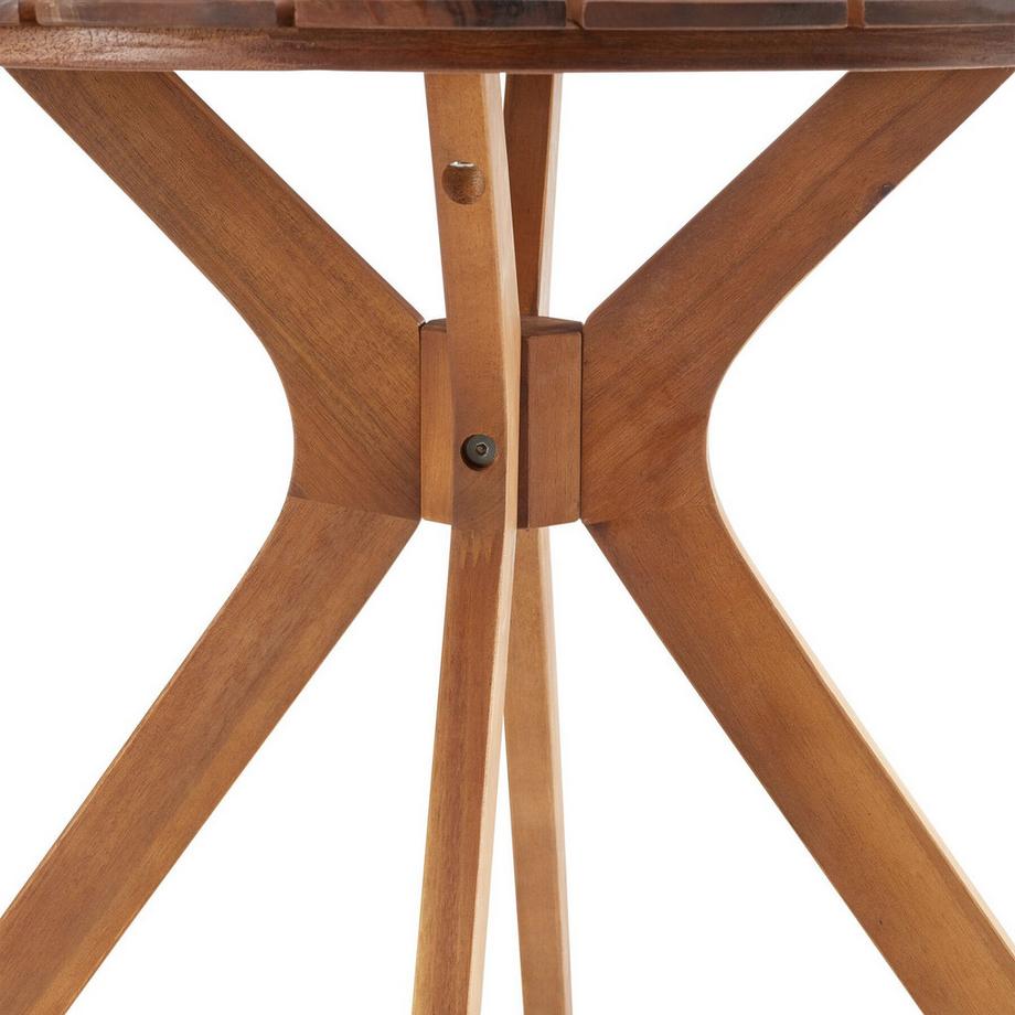 Tectake Table de jardin Pollensa ronde, plateau avec motif soleil  