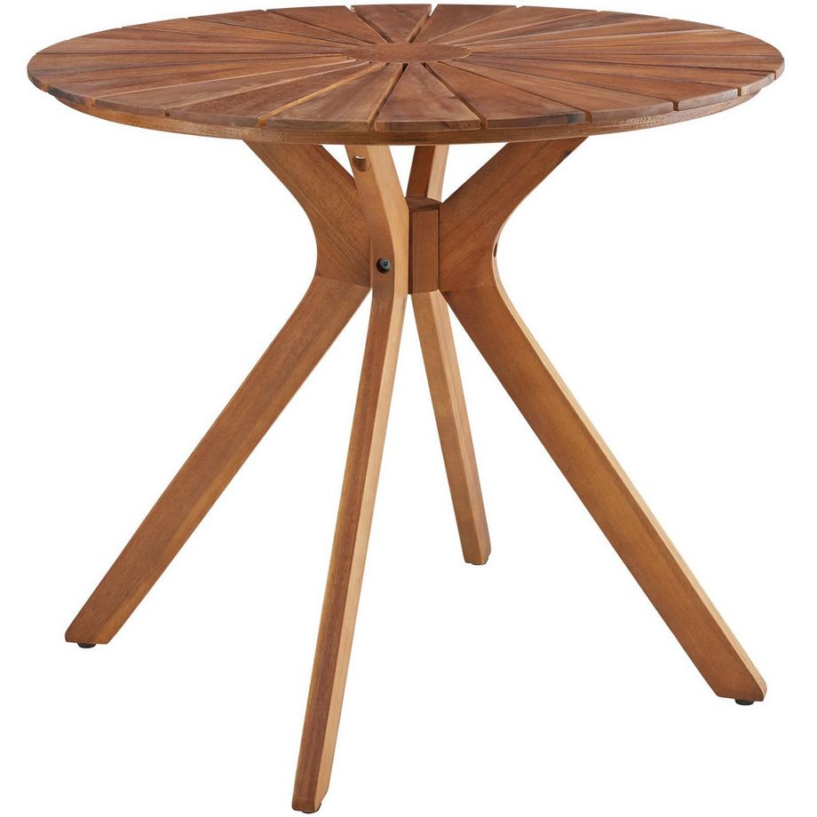 Tectake Table de jardin Pollensa ronde, plateau avec motif soleil  