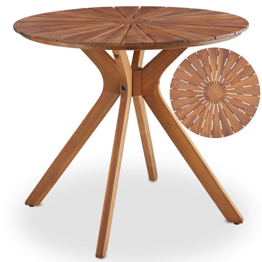 Table de jardin Pollensa ronde, plateau avec motif soleil