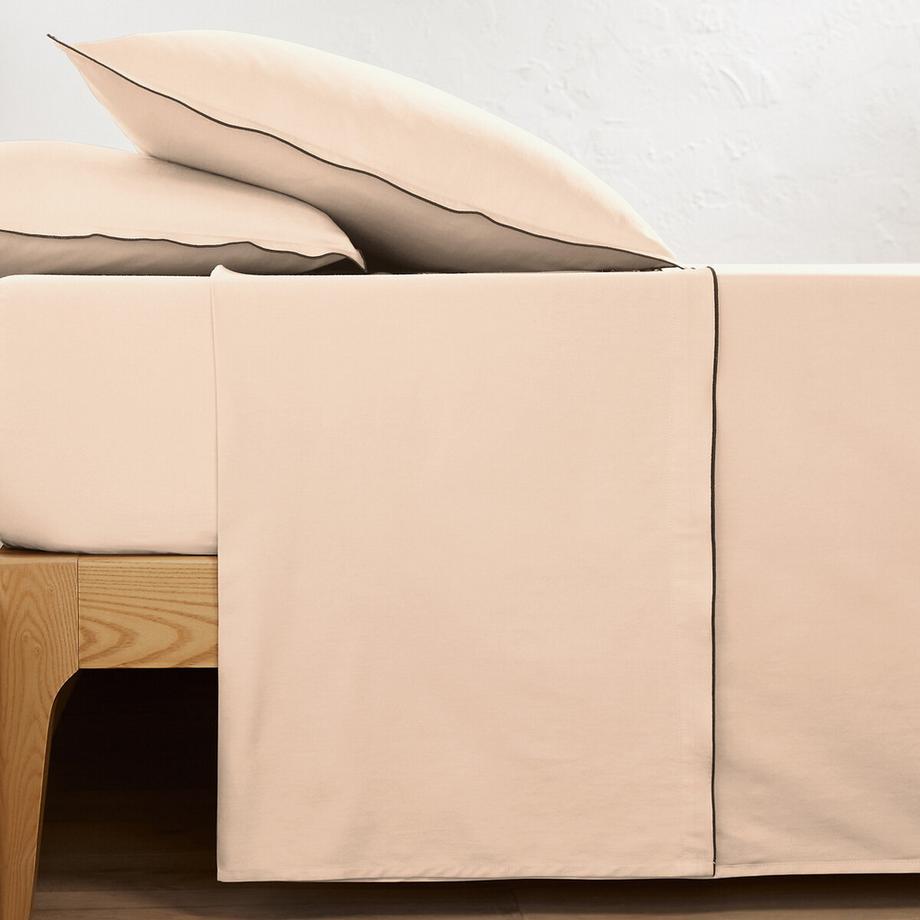 Drap plat satin de coton lavé