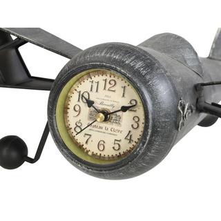 Vente-unique  Vintage-Uhr Flugzeug zum Aufstellen - Metall - 44,5 x 39,5 x 20 cm - Anthrazit - KYOTO 