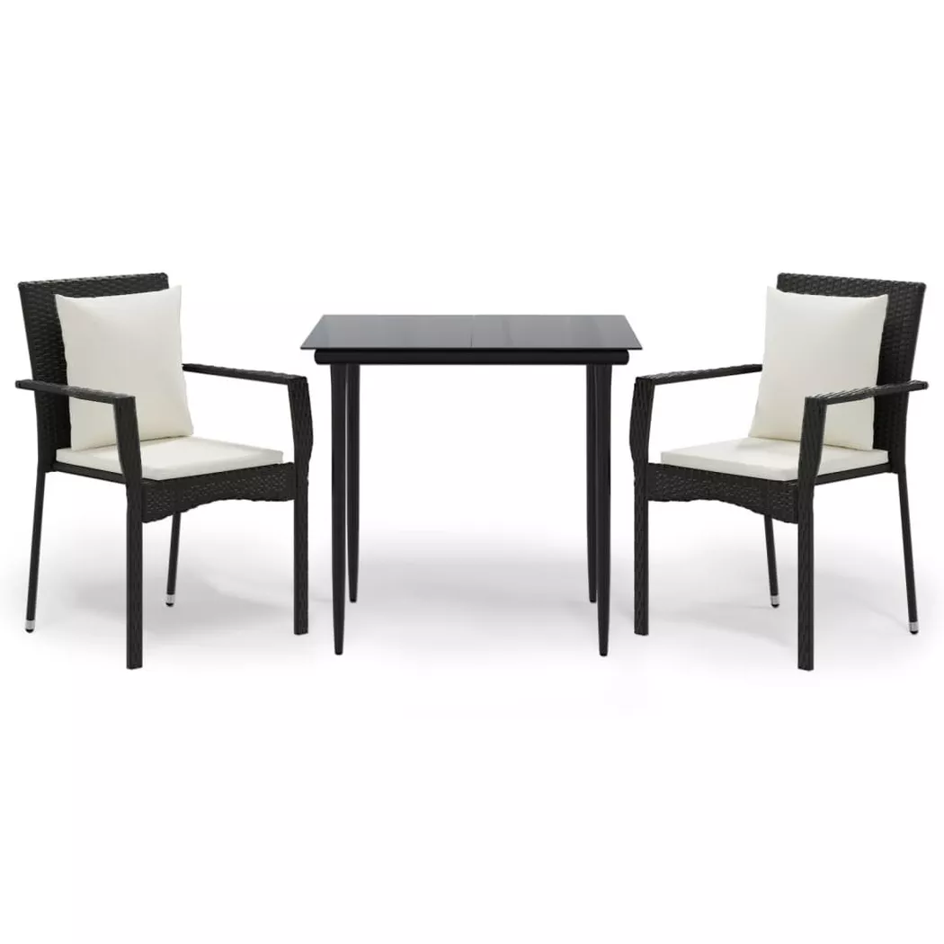 VidaXL - Garten essgruppe poly-rattan, One Size, Schwarz