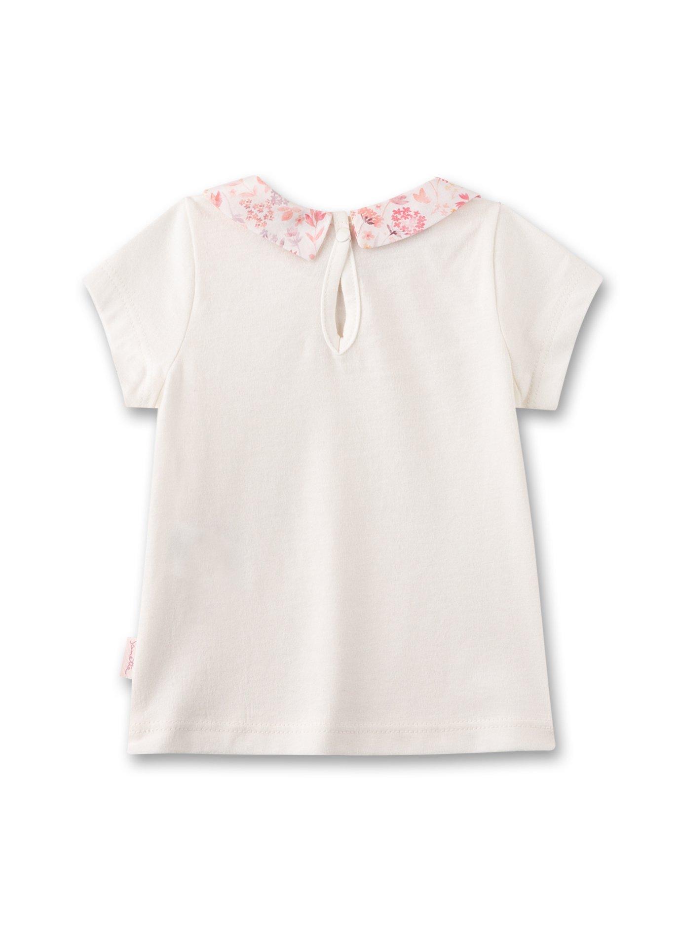 Sanetta Fiftyseven  Baby Mädchen T-Shirt Off-White mit Bubi-Kragen 