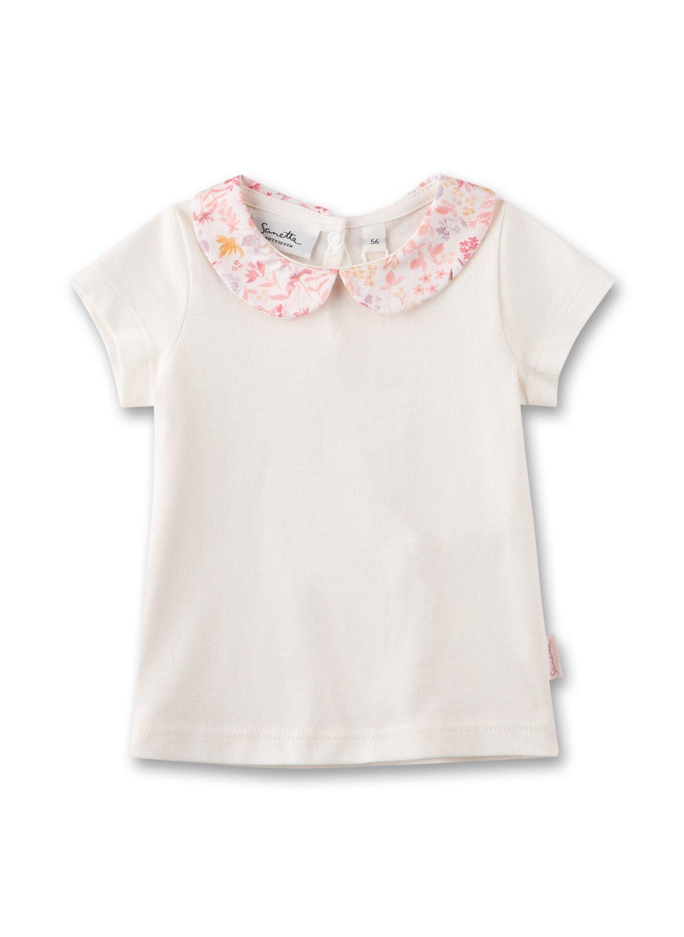 Image of Baby Mädchen T-shirt Off-white Mit Bubi-kragen Unisex Weiss 80