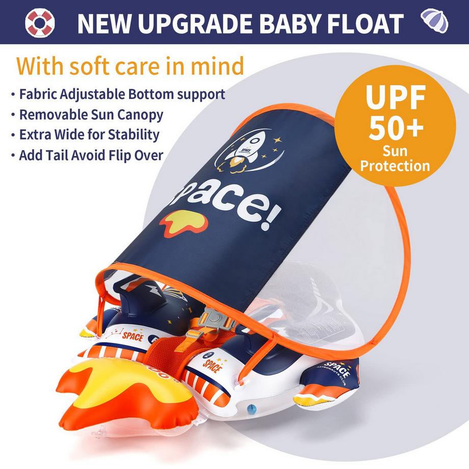 Activity-board  Babyschwimmring Aufblasbarer Schwimmring für Kleinkinder mit verstellbarem Sitz und Verdeck 