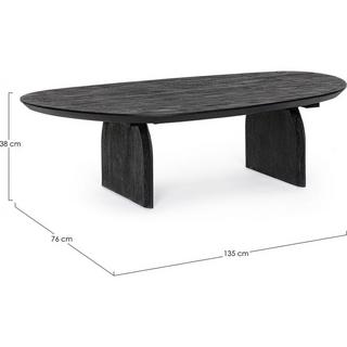 mutoni Table basse Monterrey noir 135x76  