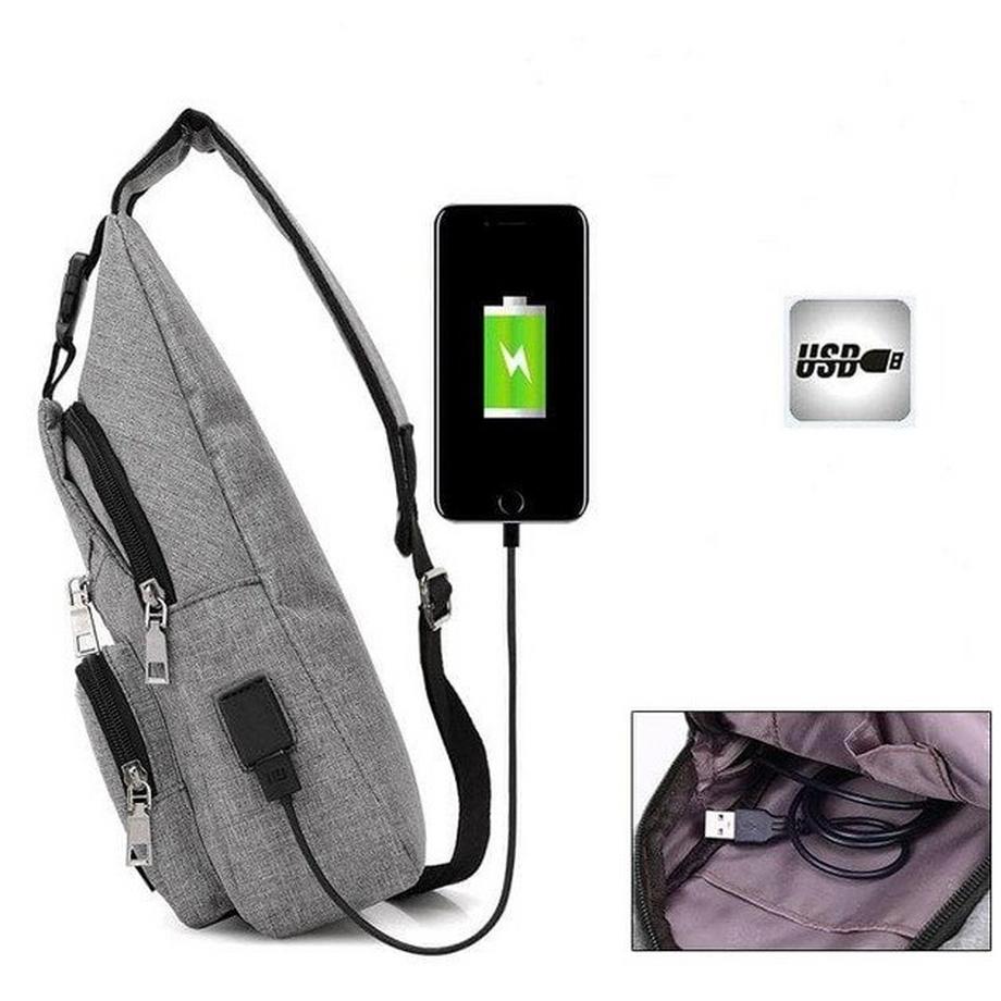 eStore  Schulterrucksack mit USB-Ladeanschluss 