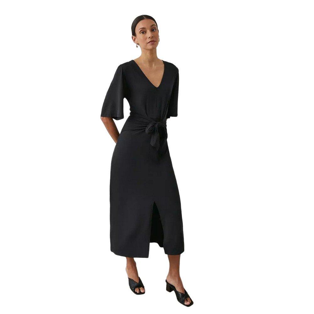 Image of Kleid Bindegürtel Damen Schwarz 38