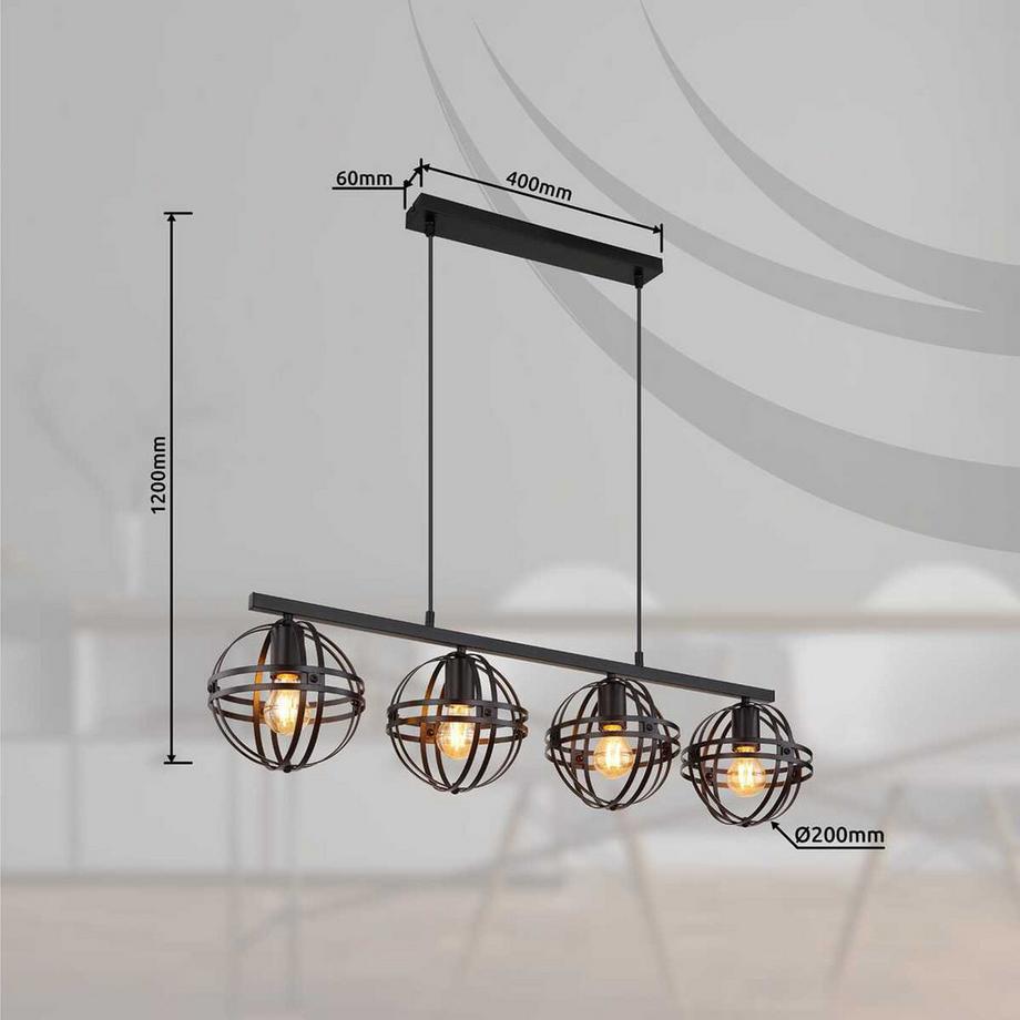 mutoni light Hängeleuchte Tamara 4xE27  