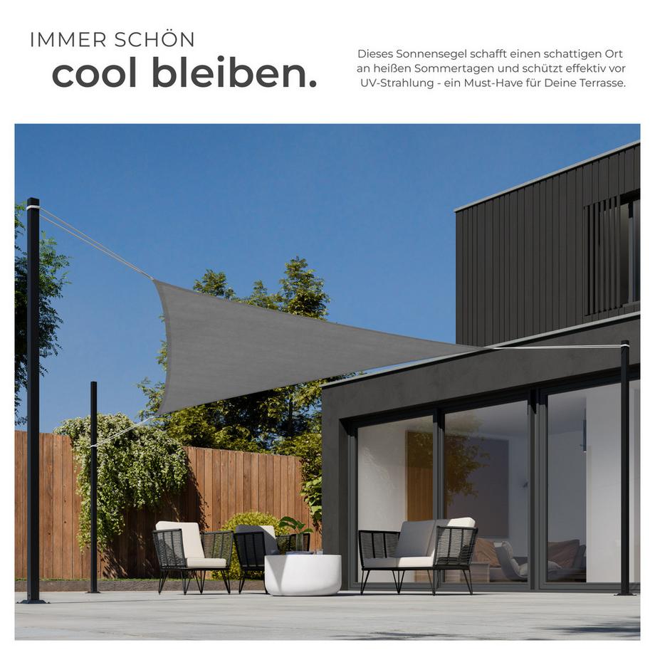 Tectake Vela ombreggiante  Triangolare, protezione UV 50+  