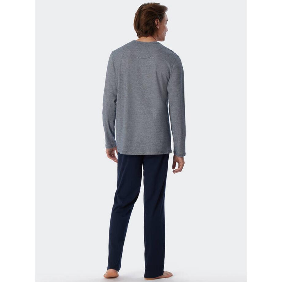Schiesser Pyjama Long Patte de Boutonnage  