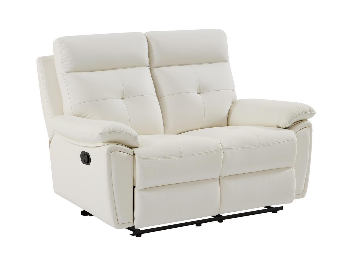 Image of Relaxsofa 2-Sitzer - Leder- Weiß - VINETA Relaxsofa 2-Sitzer - Leder- Weiß - VINETA